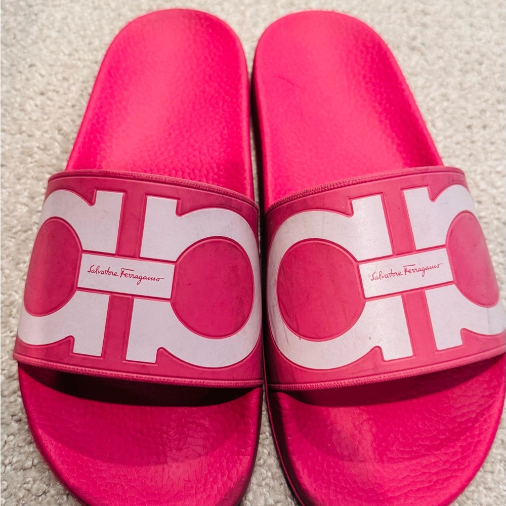 Salvatore Ferragamo Vibrant Pink Slides